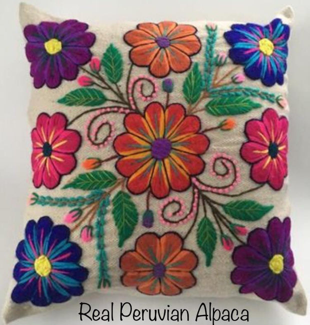 Embroidered Cushion Cases-Cushion Cases-Real Peruvian Alpaca 
