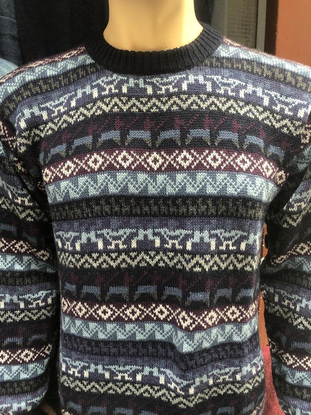 Stripy Inka-Sweater-Real Peruvian Alpaca 
